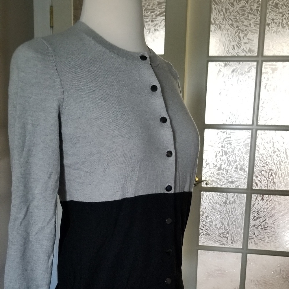 Banana Republic Cardigan Black Colorblock Silk Wom